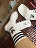 阿迪达斯三叶草袜子 新款运动休闲袜子男袜女袜经典跑步透气三双装袜子 JL7668/三双装 35-38码 实拍图