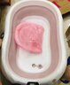 BABYALAN婴儿折叠浴盆宝宝洗澡盆可折叠浴盆坐躺大号初生新生儿童小孩用品 温度计款+浴盆+悬浮垫-蓝色 实拍图