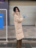 XAQ羽绒服女长款2023秋冬时尚洋气90白鸭绒加厚保暖狐狸大毛领外套女 熔岩驼 S（80-110斤） 实拍图