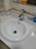 潮窑椭圆形台中盆半嵌入式台上盆洗脸盆洗手盆家用卫生间陶瓷洗面盆 18寸椭圆白色盆 赠下水+冷热龙头+角阀 实拍图