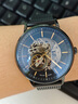梭伦（SOLLEN）手表男士全自动机械表防水精钢镂空瑞士风学生腕表送男友生日礼物 【国潮系列】蓝钉灰面316【加强升级版】 实拍图