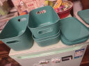星优桌面杂物收纳盒带盖塑料零食整理筐抽屉玩具篮化妆品储物收纳箱 【带盖】北欧绿 扁款中号 实拍图