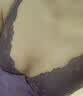 法国KJ 【厚薄可选】前扣聚拢无钢圈交叉美背文胸内衣女士防下垂胸罩套装 灰紫套装 34/75A 实拍图