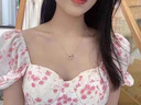 卡玫尼娅（KMNVYV）【配证书】环环相扣999足银彩金色锁骨项链送女友情人节生日礼物 【925银】玫瑰金（锆石） 实拍图