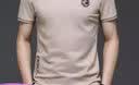 罗蒙（ROMON）100%纯棉短袖t恤男薄款polo翻领打底衫商务休闲中青年半袖体恤 浅蓝【100%棉】 XL 实拍图