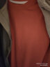 马登工装 美式宽松重磅纯棉圆领长袖磨毛T恤内搭纯色打底衫卫衣男春秋 砖红色 XL 实拍图