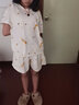 奥蜜雪 睡衣女夏季全棉简约可爱短袖短裤套装夏天薄款学生纯棉家居服 H-2051 米黄星星短裤 M 【推荐90斤-105斤】 实拍图