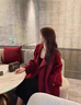 APLKTE西西里红色双面羊毛大衣女中长款2026秋冬新款宽松感毛呢外套 红色 XL 建议151-170斤 实拍图