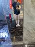 柯帛（KEBO） 韩版黑色泳衣女连体保守温泉短袖小胸遮肚显瘦游泳衣 黑色 L（建议95-115斤） 实拍图