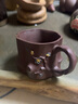 藏壶天下 宜兴紫砂杯主人杯 品茗杯个人杯茶碗 岁寒三友小杯单只 紫泥蓝黄花款 实拍图