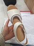红蜻蜓女鞋夏款舒适简约坡跟女凉鞋舒适妈妈款凉鞋WTK210461 米白色 38 实拍图