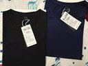 宾色短袖t恤男莫代尔冰丝纯白色打底衫半袖黑白V领夏季半袖鸡心领体恤 V领黑 V领宝蓝(双件) XL【130-150斤】 实拍图