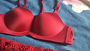 香妮有约 聚拢内衣文胸套装一片式无痕无钢圈内衣女本命年前扣性感胸罩 酒红色套装(含内裤) 36C=80C 实拍图