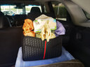 聚惠车内用品汽车椅背置物盒收纳挂袋座椅后背储物袋多功能大号整理箱 升级大号-编织纹皮革【大容量】 实拍图