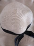 木耳边大檐帽 夏天韩版女士草帽子木耳边花朵波浪边遮阳帽大沿帽沙滩防晒帽子遮阳帽防晒帽子户外旅行女生帽 米色 实拍图