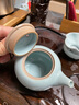 圣炎汝窑茶具套装开片 整套功夫茶具陶瓷 汝瓷茶具套装鸿运当头 天青色 实拍图