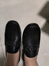 奥康品牌男鞋豆豆鞋新款男士休闲皮鞋软皮软底一脚蹬懒人鞋子套脚 黑色 43 (265mm) 实拍图