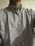 唐努乌秋冬款长袖衬衫加绒男条纹韩版休闲商务潮流衬衣型潮男 加绒白色黑条 L 【100-120斤】 实拍图
