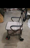 老人手推车代步车轮椅助行器折叠购物车座椅助行车可推可坐四轮助步便携小拉车小推车买菜车学步车 古铜-单万向轮-杆刹-踏板 实拍图