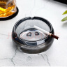 宫薰 烟灰缸创意透明水晶家用办公室茶几装饰摆件 圆形烟灰11.5cm 实拍图