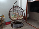 盈姿 吊椅吊篮藤椅 摇篮成人秋千鸟巢 阳台办公室内休闲摇椅躺椅 双人粗藤带脚踏-豪华版-咖啡色 实拍图