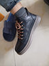 红蜻蜓男鞋休闲鞋2025秋冬皮鞋新款百搭经典板鞋男士轻奢商务黑色鞋子男 咖啡黑四季款(7002T) 42 实拍图