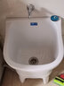 荣洁自动下水家用不脏手大洗拖把池陶瓷阳台台控小号卫生间方形拖布池 [高]001号(长44宽39）手动下水 实拍图
