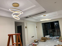 若朗 客厅吊灯现代简约圆形北欧灯具ins风格创意家用吧台led吊灯客厅餐厅灯 A款四圈40+60+80+100无极调光140W 实拍图