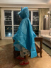 班哲尼 儿童雨衣非一次性男童女童雨披斗篷雨衣尼龙防水面料小学生书包雨披斗篷儿童雨具可重复使用 蓝色 XL 实拍图