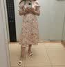 Olrain欧芮儿短袖碎花连衣裙女收腰显瘦法式气质a字大摆裙度假沙滩裙子 花色 L 165/88A 实拍图