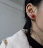 FPB2025新款红色珍珠耳钉女精致小巧s925银针耳饰感优雅气质耳环 滴油珍珠耳钉【925银针防过敏】- 实拍图