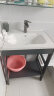 歌迪瓦（GEDIWA）落地式太空铝浴室柜小户型陶瓷盆支架阳台洗脸手盆台卫生间洗手台 60x40cm陶瓷+双层柜+下水管 晒单实拍图