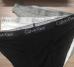 Calvin Klein内衣女士三条装经典提花腰边ck舒适棉质微弹性感比基尼三角内裤女 MPI-太空黑/椰青灰/月光白 3条 XS 实拍图