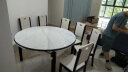 风之意 餐桌 亮光岩板餐桌椅组合现代简约实木伸缩可变圆桌家用小户型饭桌歺桌SH-111 加厚岩板黑白框架-卡塔白金/亮光-实木椅 1.35米一桌六椅 实拍图