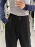 FitonTon黑色西裤女早秋2025垂感气质休闲裤设计感阔腿长裤直筒裤 实拍图