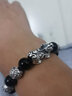奥莱依 天然黑曜石配足泰银貔貅手链复古六字真言珠串本命年虎男非故宫 I款：10MM黑曜石配中号足银貔貅 实拍图