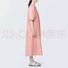 MUJI女式 凉感平纹套头短袖连衣裙女装裙子长裙宽松BC2JBC4S 橙色条纹 M (160/84A) 实拍图