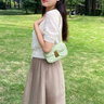 圣保美法式连衣裙2025夏季女装新款女士气质小个子套装裙子长裙两件衣服 杏色上衣+卡其色半身裙 S 码（80-92斤） 实拍图