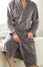 特丝格斯 法兰绒睡衣女秋冬情侣睡袍加厚珊瑚绒家居服浴袍保暖 银灰-男款 XL 实拍图