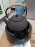 瓷牌茗茶具（cipaiming teaset） 围炉煮茶铁壶火碳炉风炉铸铁茶具煮茶烧水家用户外木炭炉 伍德炭炉+0.6升黑丁铁壶 实拍图