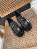 CAMILA KSENIA小皮鞋女士2025新款秋季厚底单鞋子时尚品牌鞋子漆皮乐福鞋一脚蹬 黑色 37 实拍图