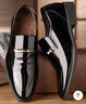 莎美茜新款商务正装皮鞋男士加绒套脚时尚潮流低帮男鞋子 686黑色四季款 44 实拍图