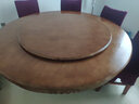 歆菲逸 实木餐桌家用圆形转盘餐桌椅组合吃饭桌中式圆桌餐厅家具桌子 1.8米餐桌带转盘 实拍图
