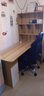 中苏千叶 电脑桌转角书桌书架一体桌学生卧室组合写字桌家用台式办公桌 浅胡桃色长140【升级柜门款】 实拍图