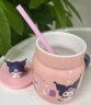 HELLO KITTY（凯蒂猫）库洛米马克杯带盖吸管陶瓷杯家用三丽鸥水杯子女卡通可爱儿童礼物 Kuromi 库洛米名趣杯 晒单实拍图