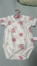 童泰婴儿短袖包屁衣纯棉夏季薄款男女宝宝衣服连体哈衣爬服2件装 粉嫩花花-夏季偏开款 59cm 实拍图