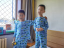 南极人儿童睡衣男夏季薄款宝宝空调服抗菌透气中大童男童长袖家居服套装 浅蓝 140 【6-7岁/49-56斤】 实拍图