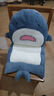 达克鸭鲨鱼坐垫屁垫靠垫靠背一体护腰办公室久坐椅子宿舍座椅垫学生加厚 蓝色鲨鱼连体坐垫（宽40cm*靠背高40cm） 实拍图