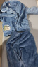 芬腾 儿童睡衣秋冬新品珊瑚绒长袖开衫加厚保暖家居服 兰色-男童 110 实拍图