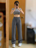 FitonTon灰色西装阔腿裤女秋冬款潮流气质高级感休闲裤垂感宽松西裤M 实拍图